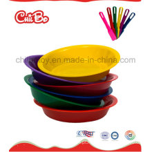 Multicolor prato de comida de plástico redondo (CB-ED019-S)